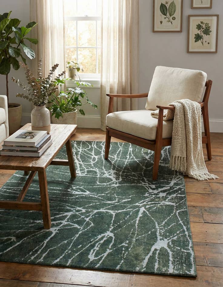 Detail image of 4' 2 x 6'  Hand Knotted Ultra Vintage Persian Wool Rug