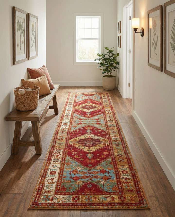 2' 7 x 12' Easy-Clean Traditional Indoor / Outdoor Runner Rug