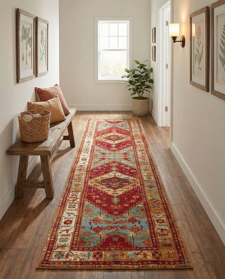 Detail image of 2' 7 x 12' Easy-Clean Traditional Indoor / Outdoor Runner Rug