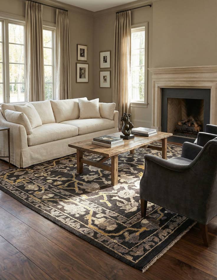 Detail image of 8' 5 x 10' 1  Hand Knotted Oushak Wool Rug