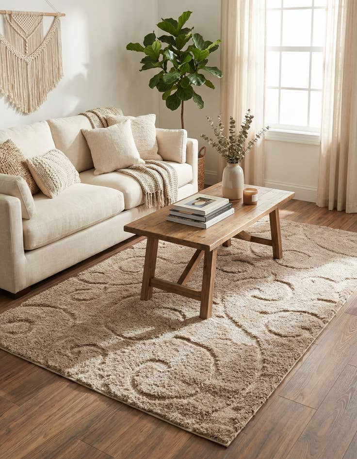 Detail image of 4' x 6' Floral Shag Rug