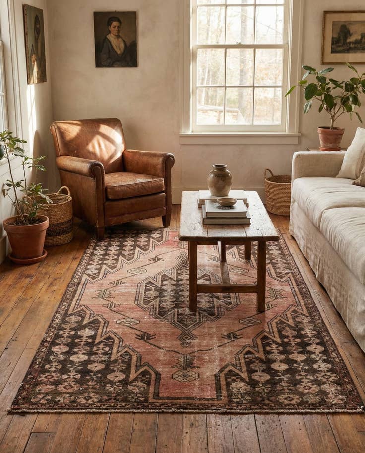 Detail image of 3' 7 x 6' 4 Hand Knotted Ultra Vintage Persian Wool Rug