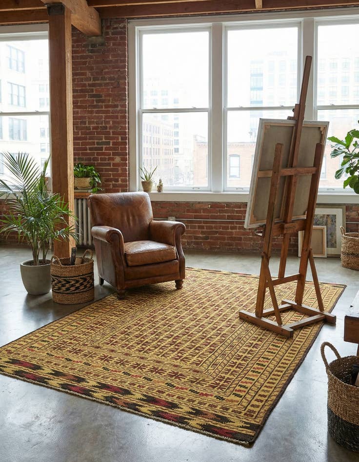 Detail image of  4' x 6' 3  Hand Knotted Sumak Wool Rug