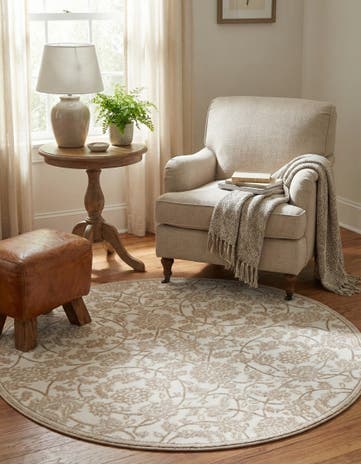 Snow White Nepal Round Rug