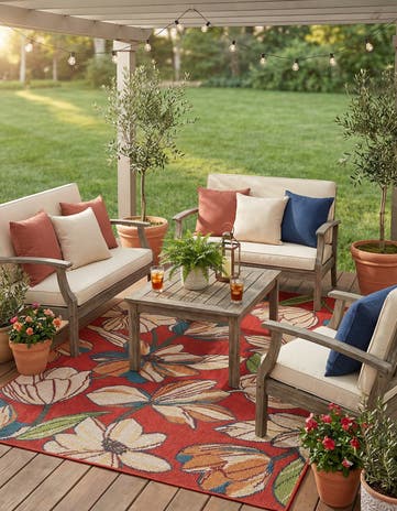 5' 3 x 8' Easy-Clean Baja Indoor / Outdoor Rug