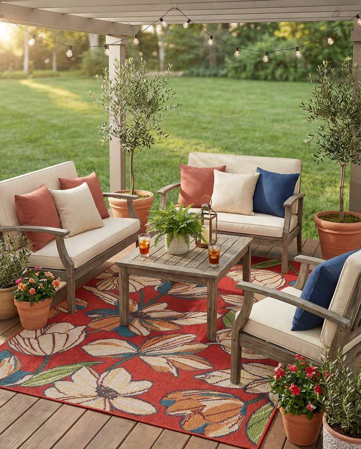 5' 3 x 8' Easy-Clean Baja Indoor / Outdoor Rug