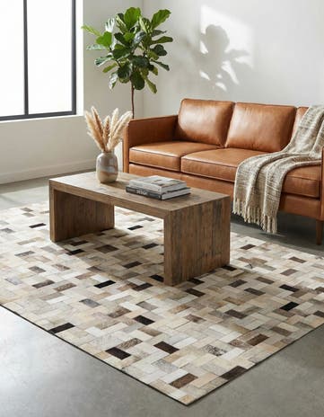 5' x 7' 11 Cowhide Stocks Rug