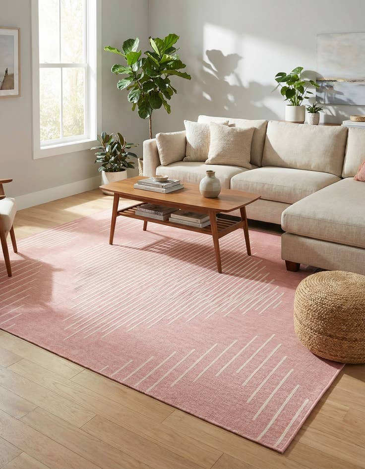 Detail image of  7' 10 x 10'  Washable Modern Indoor / Outdoor Rug