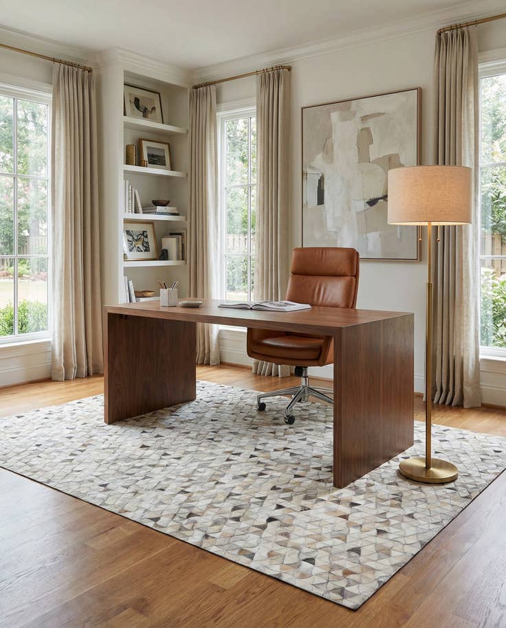 Detail image of 4' 11 x 8' Cowhide - Patchwork Rug