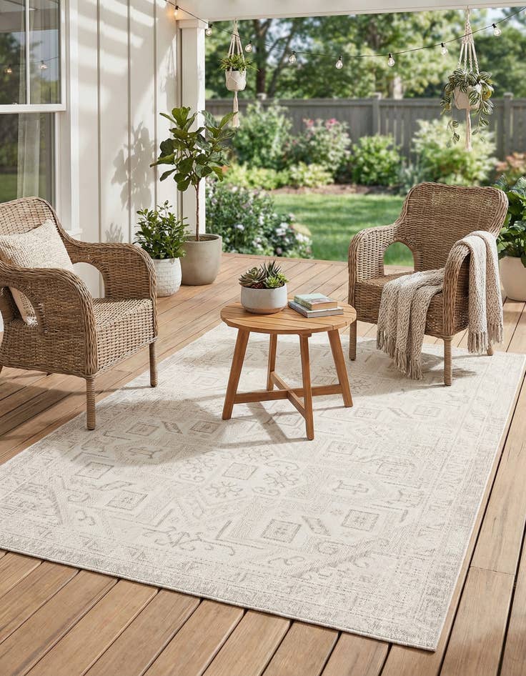 Detail image of  6' x 9'  Washable Aztec Indoor / Outdoor Rug