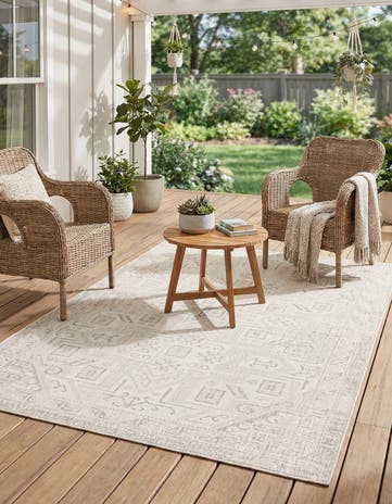 6' x 9' Easy-Clean Aztec Indoor / Outdoor Rug