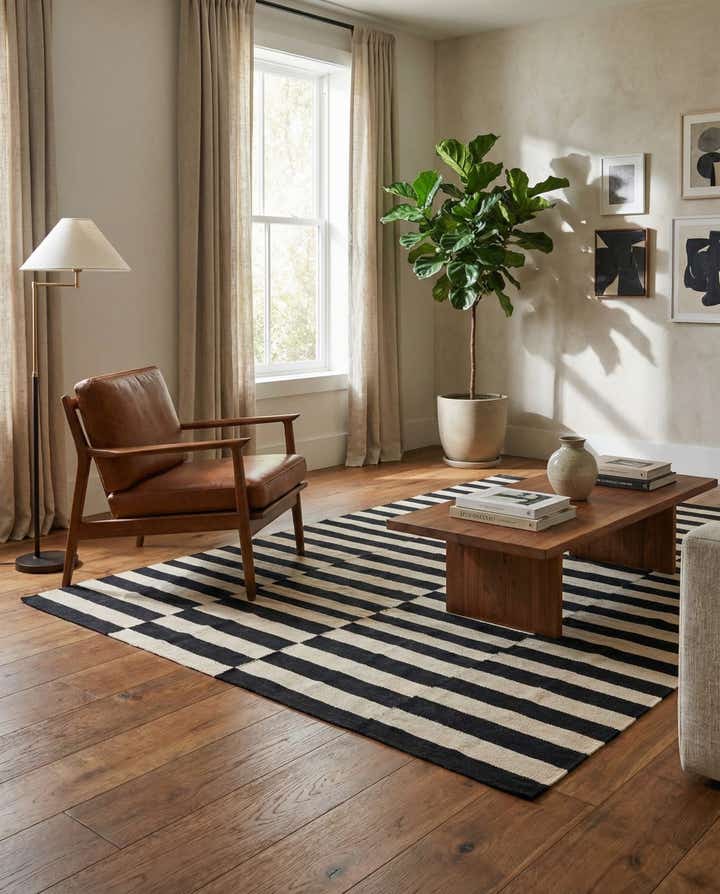 5' 7 x 8' Hand Woven Kilim Modern Wool Rug