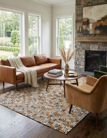 5' 1 x 8' Cowhide Leather Rug