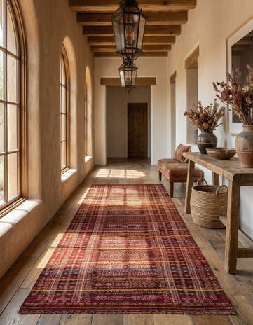 4' 9 x 10' 3 Hand Woven Kilim Fars Wool Runner Rug
