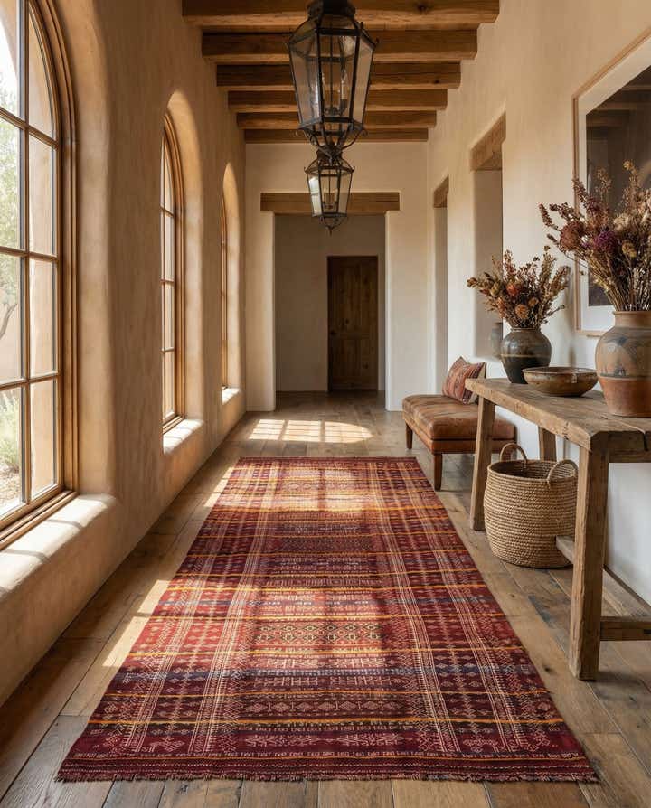 4' 9 x 10' 3 Hand Woven Kilim Fars Wool Runner Rug