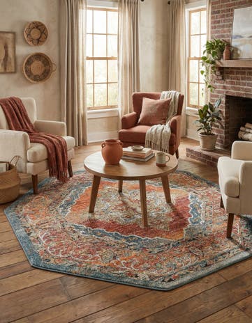 Rust Red Isabella Octagon Rug