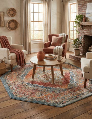 Rust Red Isabella Octagon Rug