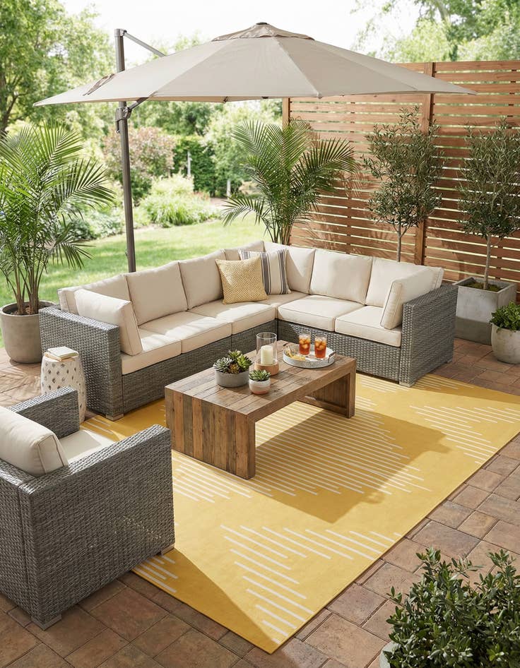 Detail image of 10' x 13'  Washable Modern Indoor / Outdoor Rug