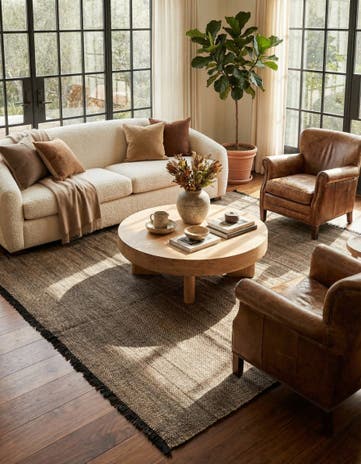 7' x 9' 6 Hand Knotted Moroccan Wool Rug