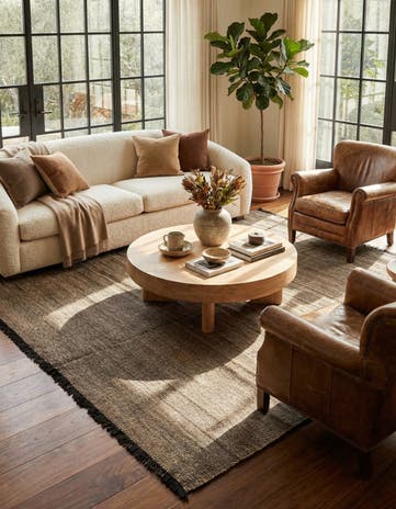 7' x 9' 6 Hand Knotted Moroccan Wool Rug