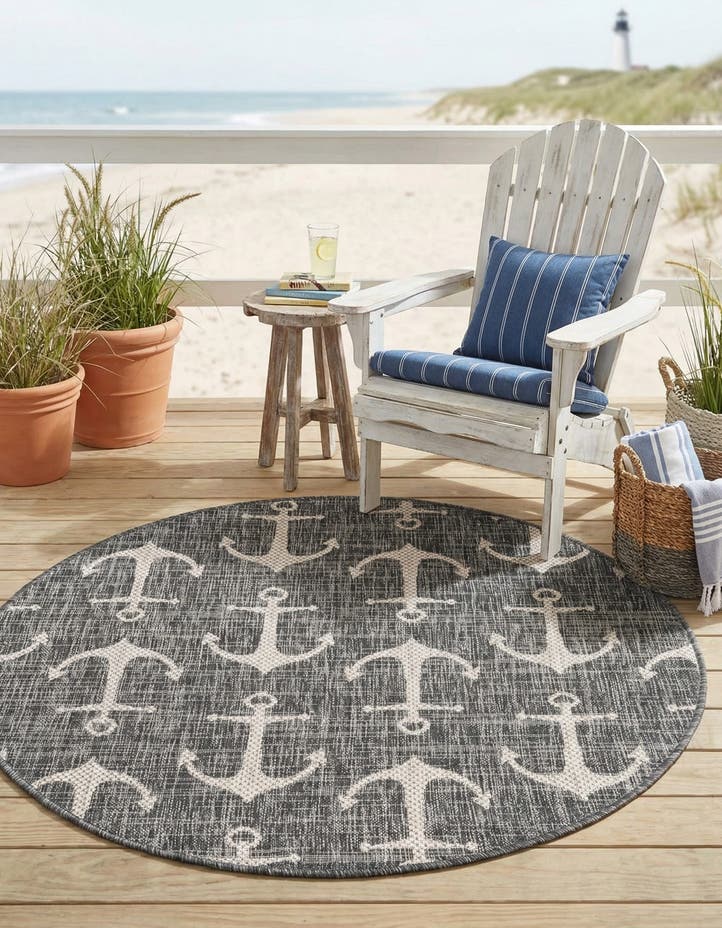 4' x 4' Easy-Clean Coastal Indoor / Outdoo...