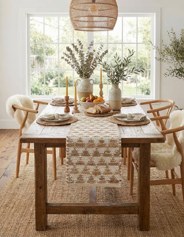 White Hand Woven Chindi Jute Table Runner Rug