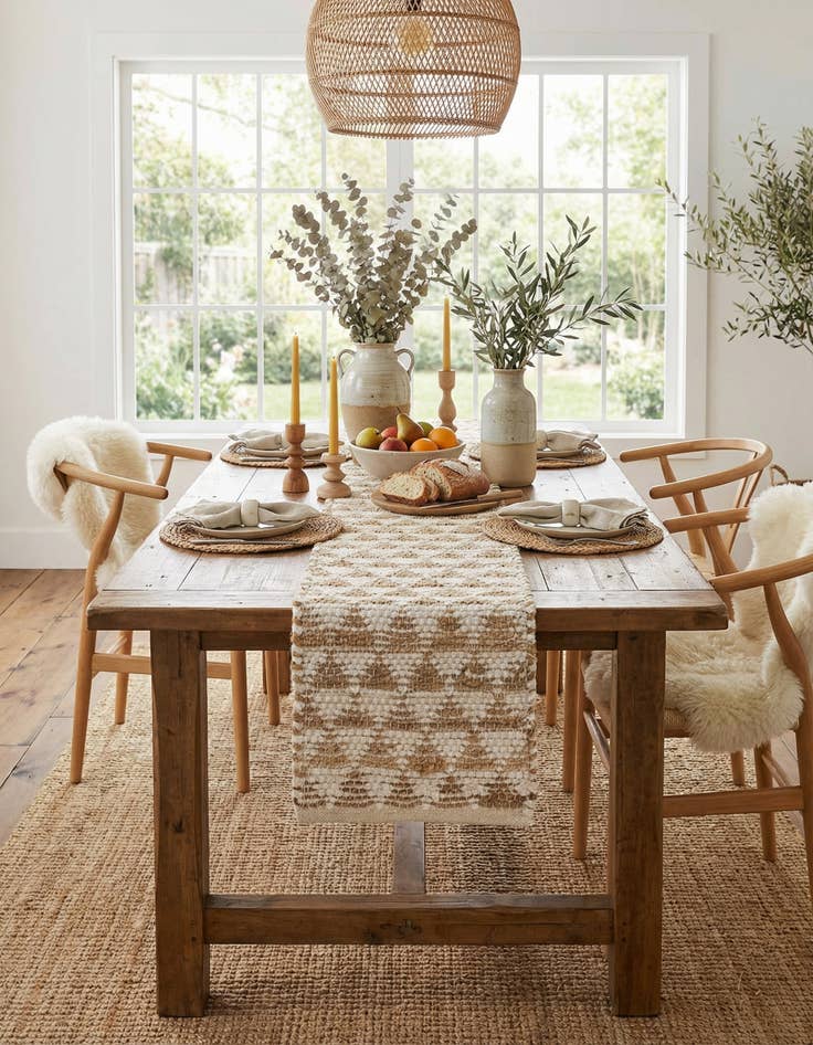 Detail image of  1' 2 x 10'  Hand Woven Chindi Jute Table Runner Rug