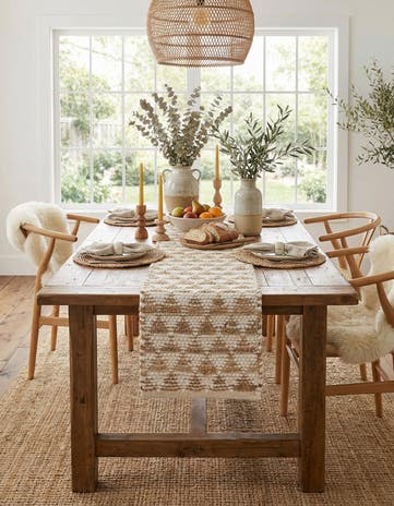 White Hand Woven Chindi Jute Table Runner Rug