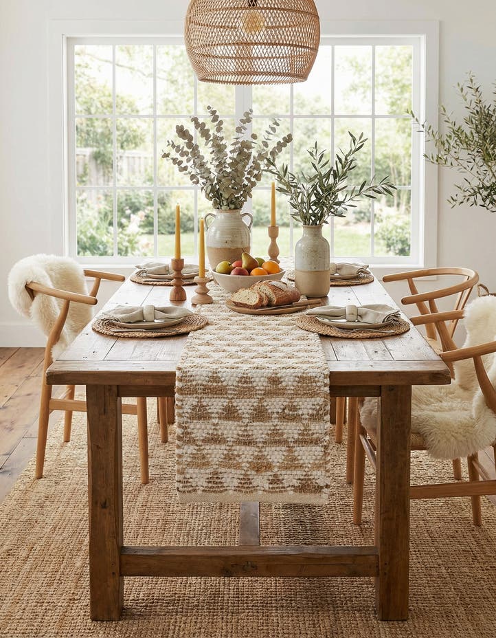1' 2 x 10' Hand Woven Chindi Jute Table Runne...