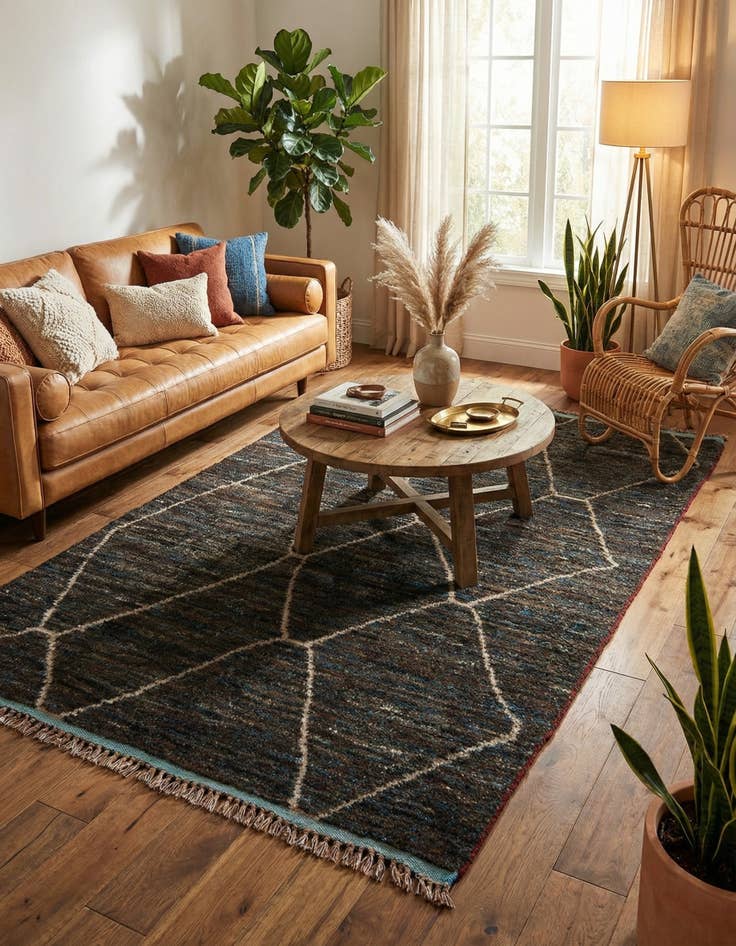 Detail image of 5' 2 x 7' 3  Hand Knotted Moroccan Wool Rug