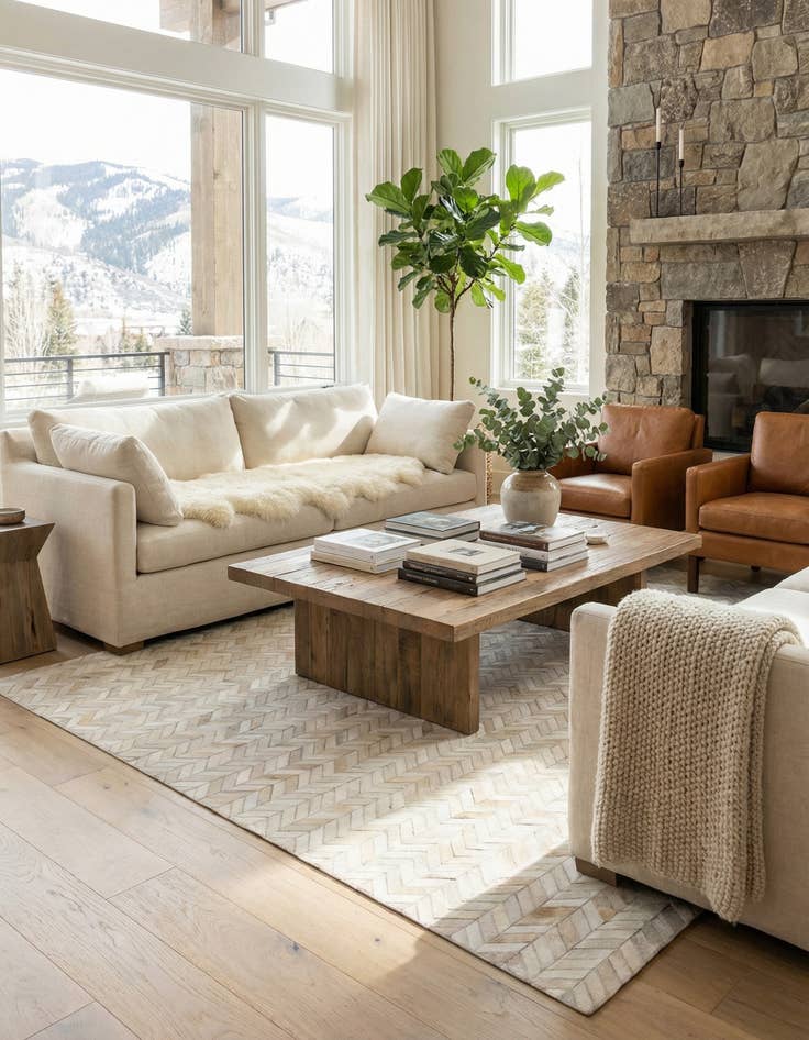 Detail image of 5' x 8' Cowhide Leather Rug