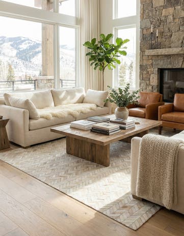 5' x 8' Cowhide Leather Rug