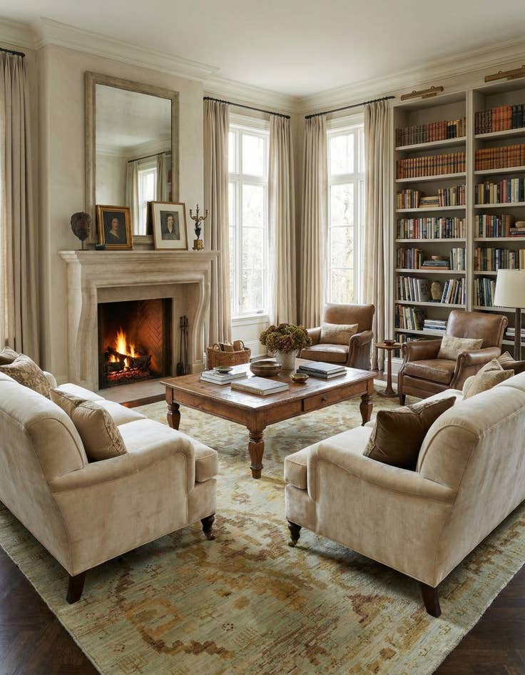 Detail image of 12' 2 x 15' 6  Hand Knotted Oushak Wool Rug