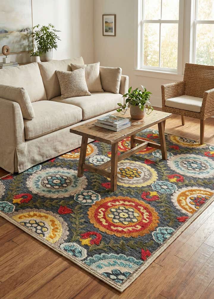 5' 3 x 8' Easy-Clean Casablanca Indoor / Outdoor Rug