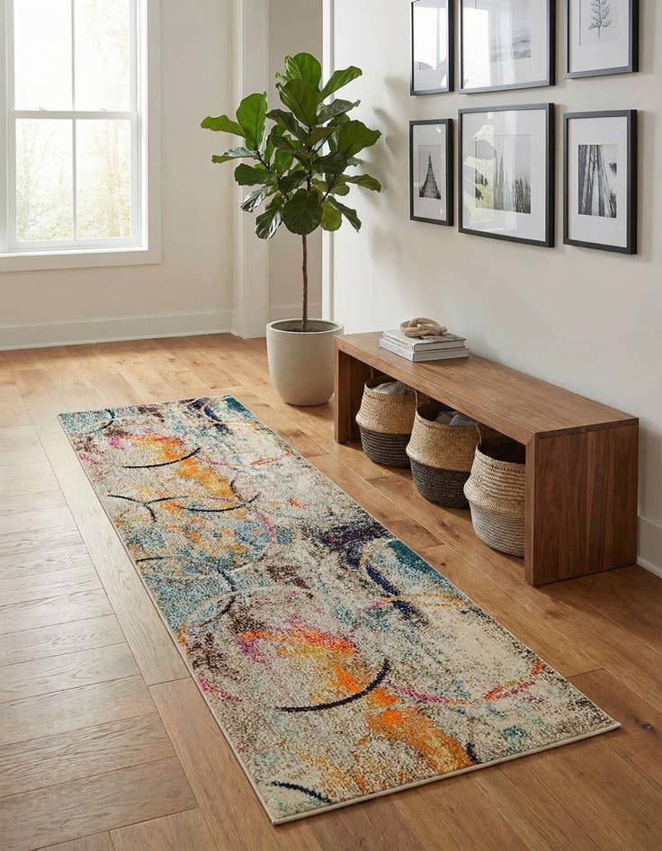 Detail image of  2' x 6' 9  Washable Theia Runner Rug