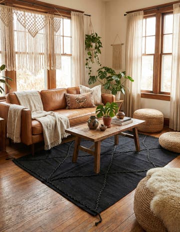 4' 3 x 5' 10 Hand Knotted Moroccan Wool Rug