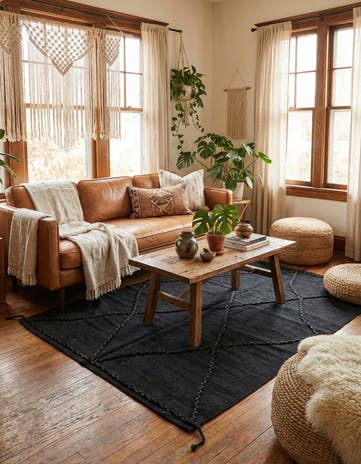 4' 3 x 5' 10 Hand Knotted Moroccan Wool Rug
