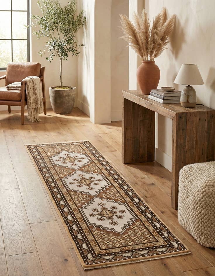 Detail image of 2' 10 x 9' 9 Hand Knotted Moroccan Wool Runner Rug