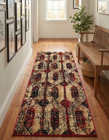 Burgundy Saturn Runner Rug