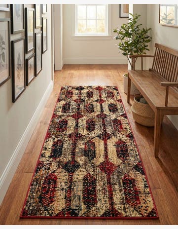 Burgundy Saturn Runner Rug