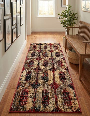 Burgundy Saturn Runner Rug