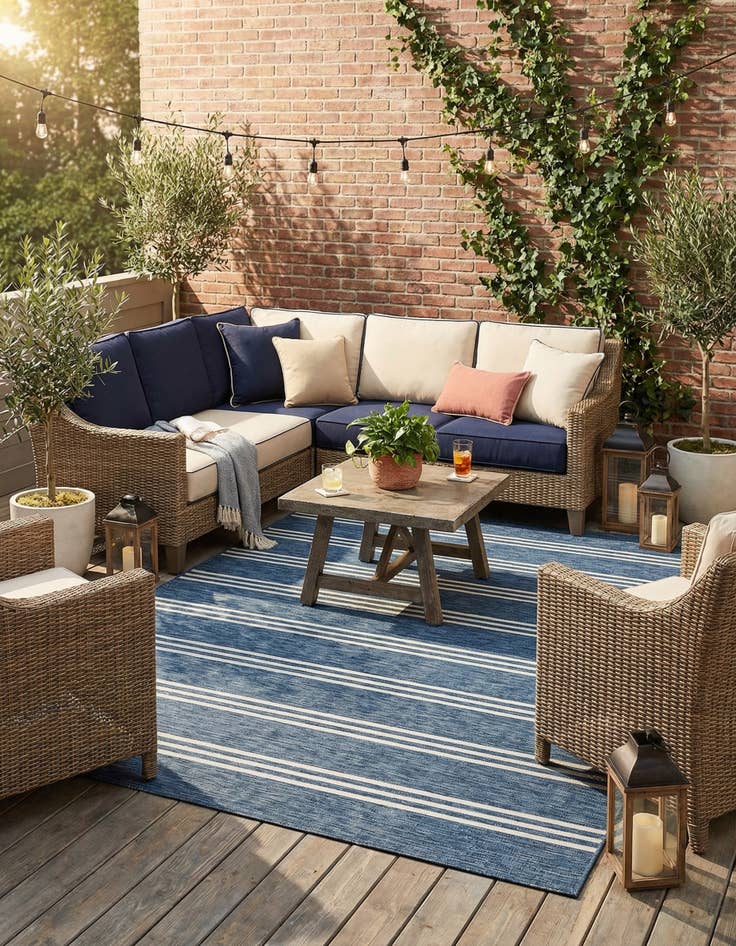 Detail image of 9' x 12' Easy-Clean Jill Zarin Anguilla Indoor / Outdoor Rug