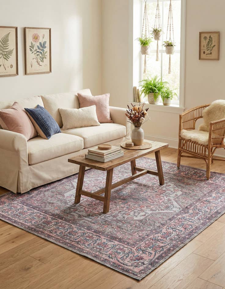 Detail image of 5' 3 x 5' 3  Washable Mangata Square Rug