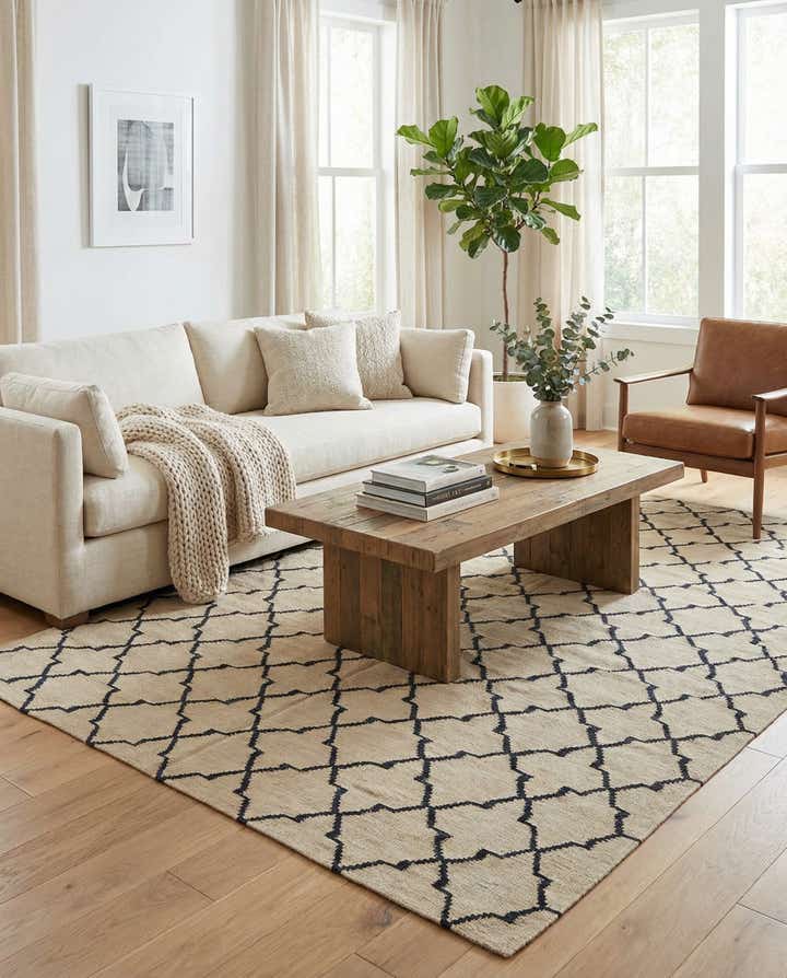 5' 10 x 8' 1 Hand Woven Kilim Modern Wool Rug