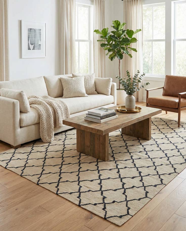 Detail image of 5' 10 x 8' 1 Hand Woven Kilim Modern Wool Rug