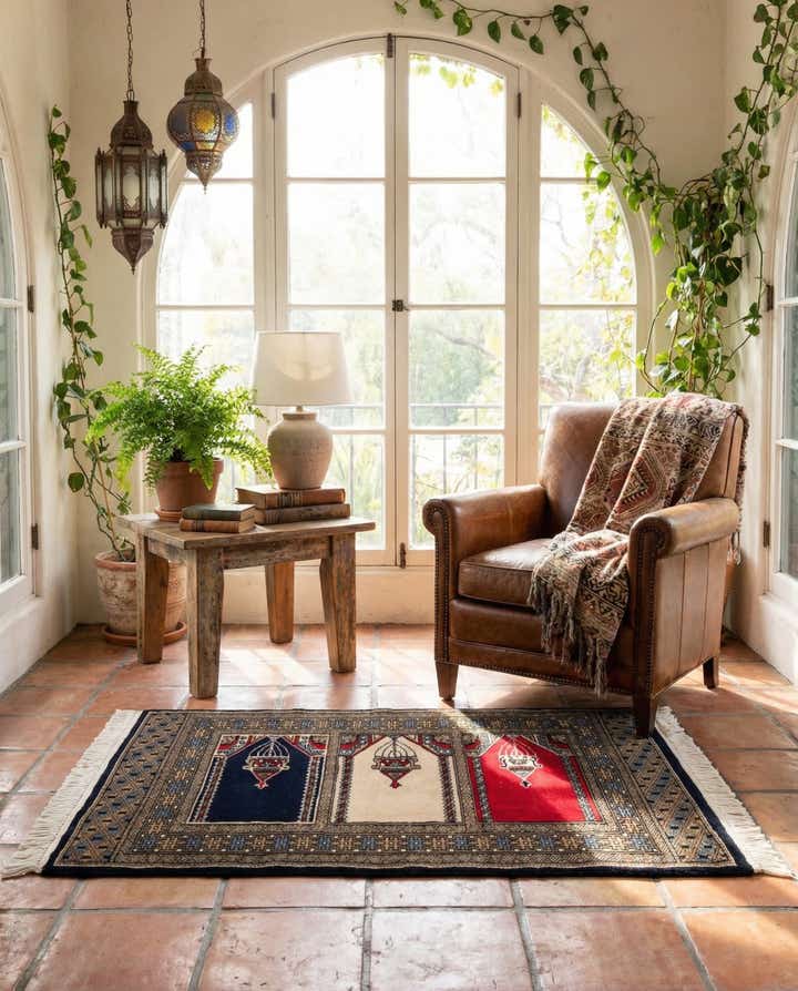 2' 2 x 3' 2 Hand Knotted Bokhara Oriental Wool Rug