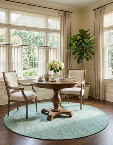 Green Hand Woven Jill Zarin English Manor Farmhouse Wool Round Rug