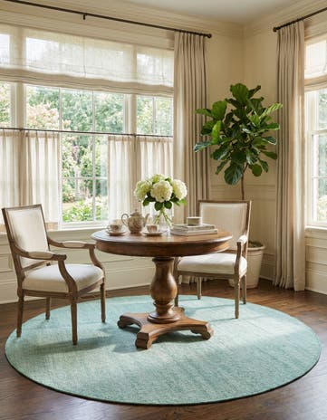 Green Hand Woven Jill Zarin English Manor Farmhouse Wool Round Rug