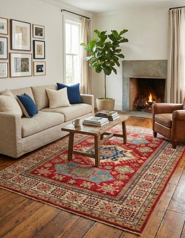 5' x 7' 1 Hand Knotted Kazak Rug
