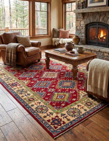 6' 7 x 10' Hand Knotted Kazak Rug